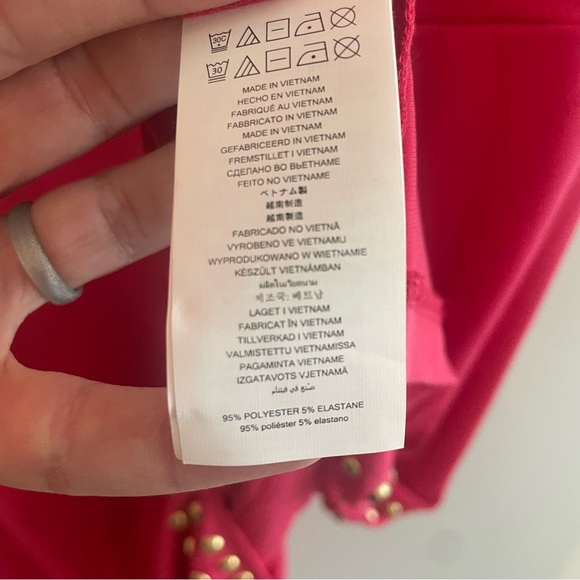 MICHAEL KORS NWT Sleeveless Astor Studded Front Slit Sheath Dress - Red Size 2X - Picture 10 of 12